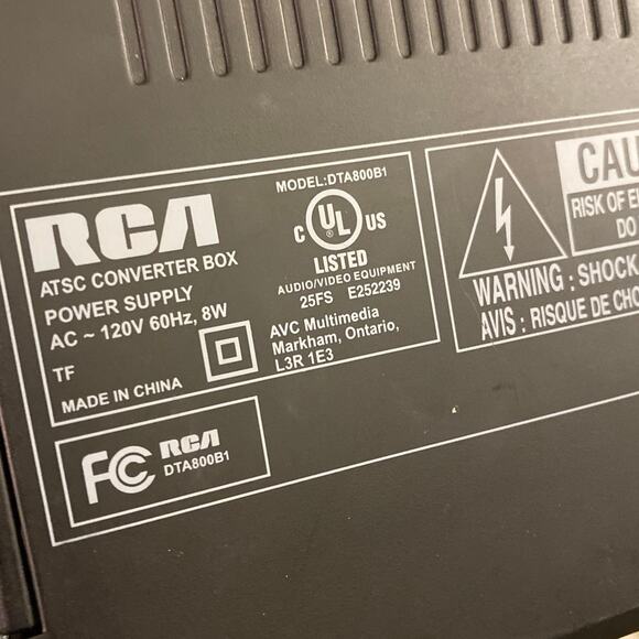 RCA DTA800B1 Digital-to-Analog TV Converter Box NO REMOTE - Picture 7 of 8